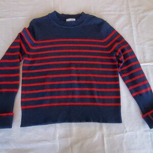 LA LIGNE Striped Sweater Women Small Crew Long Sleeve Pullover Red Navy cashmere